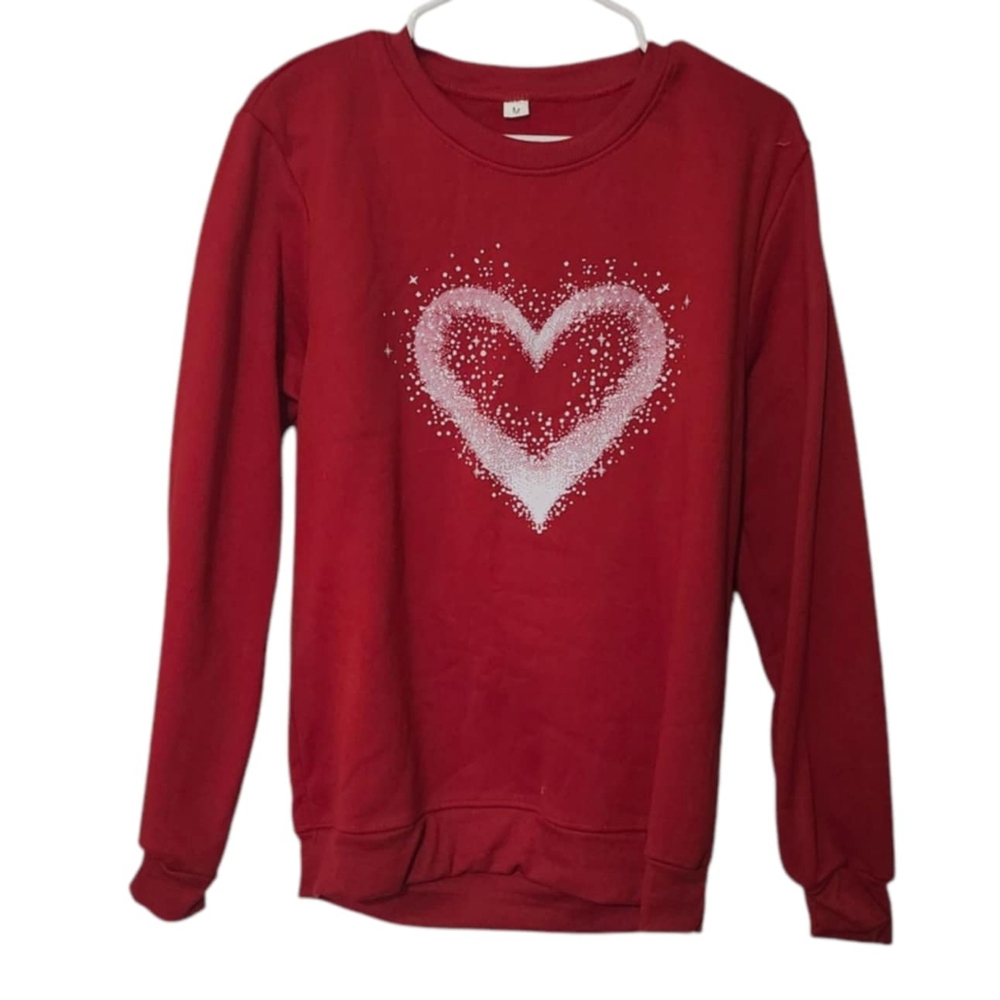 Womens Red Valentines Sweatshirt Size M